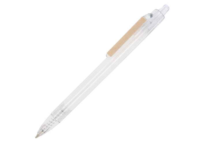 Stylo à bille ocean plastic à personnaliser Transparent Blanc